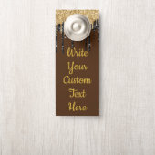 Bruin Gouden Tekst Jubileum Party Verjaardag Huwel Deurhanger (Op knop)