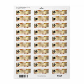 Bruin gouden waterverf logo terugzendadres label (Full Sheet)