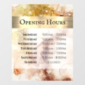 Bruin Gouden Waterverf Openingstijden Ruitsticker Raamsticker (Vel)