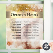 Bruin Gouden Waterverf Openingstijden Ruitsticker Raamsticker (Huis)