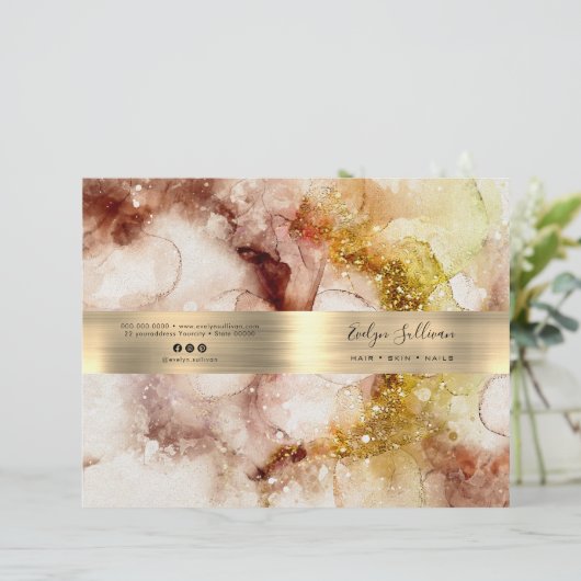 Bruin gouden waterverf service menubrochure (Staand voorkant)