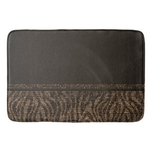 Bruin Gouden Zebra Wilde Dierenprint Exotisch Glam Badmat