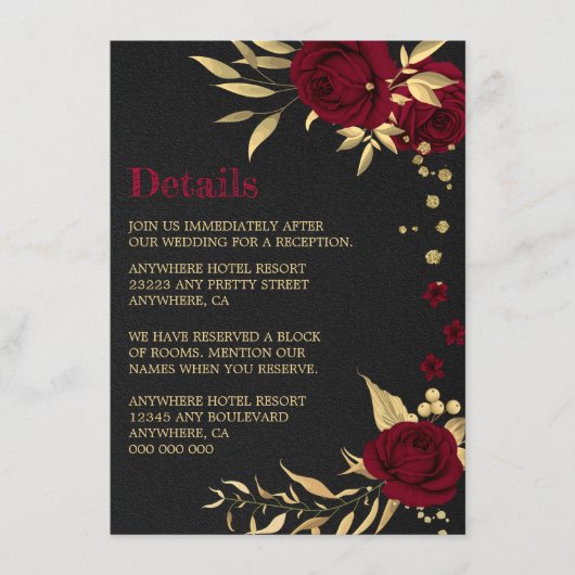 bruin goudflora zwarte details informatiekaartje (Voorkant)