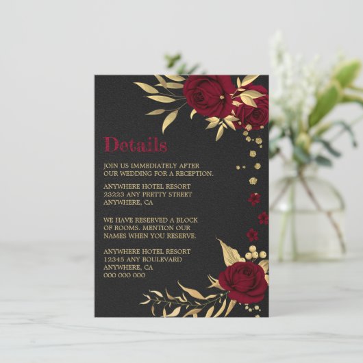 bruin goudflora zwarte details informatiekaartje (Staand voorkant)