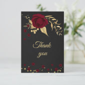 bruin goudflorje zwart bedankt kaart (Staand voorkant)