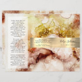 Bruin goudglitter waterverf brochure (Voorkant / Achterkant)