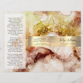 Bruin goudglitter waterverf brochure
