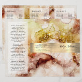 Bruin goudglitter waterverf brochure (Voorkant / Achterkant)