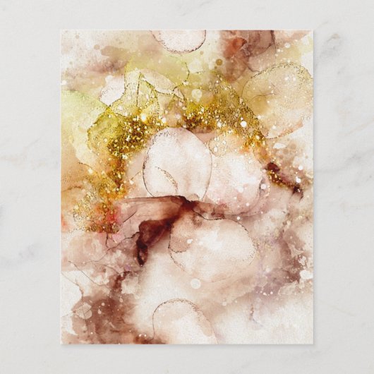 Bruin goudglitter waterverf flyer (Achterkant)