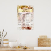 Bruin goudglitter waterverf prijslijst poster (Keuken)