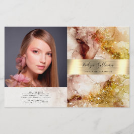 Bruin goudglitter-waterverf, tweeledige brochure