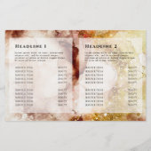 Bruin goudglitter-waterverf, tweeledige brochure (Achterkant)