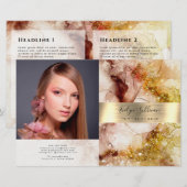 Bruin goudglitter-waterverf, tweeledige brochure (Voorkant / Achterkant)