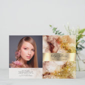 Bruin goudglitter-waterverf, tweeledige brochure (Staand voorkant)