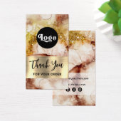 Bruin goudglitter waterverf visitekaartje (Bureau)