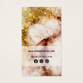 Bruin goudglitter waterverf visitekaartje (Achterkant)