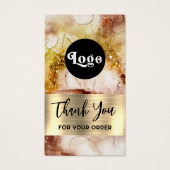 Bruin goudglitter waterverf visitekaartje (Voorkant)