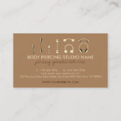 Bruin goudkleurig gelaatsmaakje doorboren klantenkaartje (Achterkant)