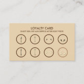 Bruin goudkleurig gelaatsmaakje doorboren klantenkaartje (Voorkant)