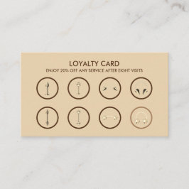 Bruin goudkleurig gelaatsmaakje doorboren klantenkaartje