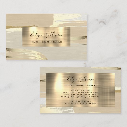 Bruin goudkleurige achtergrond visitekaartje (Voorkant / Achterkant)