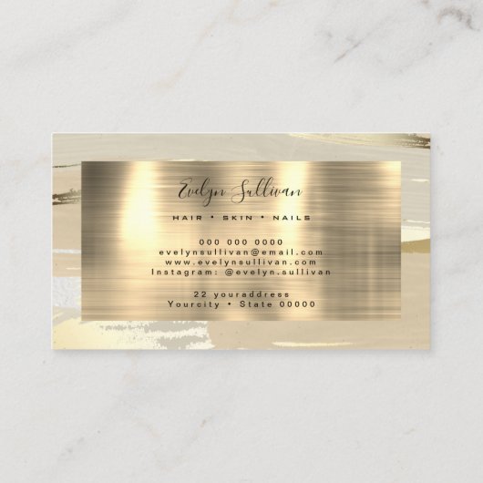 Bruin goudkleurige achtergrond visitekaartje (Achterkant)