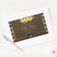 Bruin goudproduct Etiketten Gele rozen Juwelen Log
