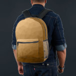 Bruin Gradiënt Geometrisch Netwerkpatroon Bedrukte Rugzak<br><div class="desc">Bruin Gradiënt Geometrisch Mesh Patroon Gedrukte Rugzak. Cool mode accessoire tas voor iedereen. Bruin driehoekig geometrisch netwerk met licht aan donker ombre gradiëntontwerp.</div>