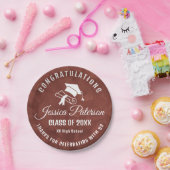 Bruin Graduation Party Sweet Personalized Naam Papieren Bordje (Feest)