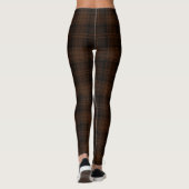 Bruin, grafiet, Bronze, zwarte tritartan; geplakt Leggings (Achterkant)