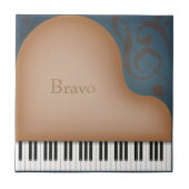 Bruin Grand Piano Aangepaste Musical Tegeltje (Voorkant)