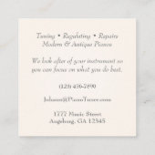 Bruin Grand Piano Memorable Music Industry Vierkante Visitekaartje (Achterkant)