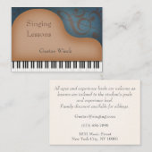 Bruin Grand Piano-muzikant Visitekaartje (Voorkant / Achterkant)