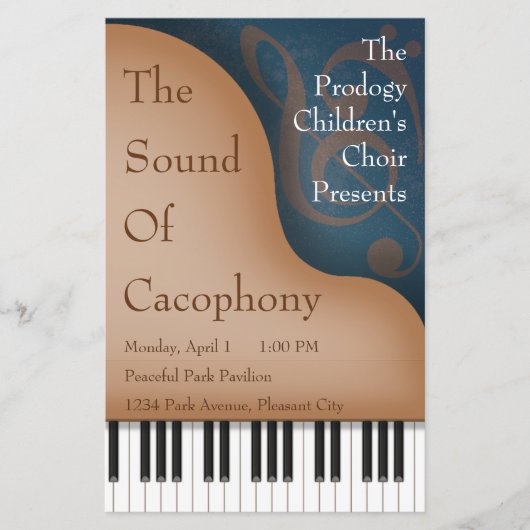 Bruin Grand Piano Overweging-Poster en concertprog (Voorkant)