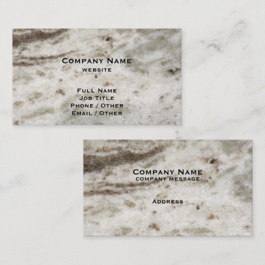 Bruin Graniet Visitekaartje (Voorkant / Achterkant)
