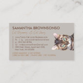 Bruin Grappig Huisdier Sitter Bengalen Kat Visitekaartje (Achterkant)