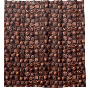 Bruin Grappig Uniek Zoete Chocolade Patroon Douchegordijn