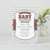 Bruin Gray Chevron Baby shower Kaart (Staand voorkant)