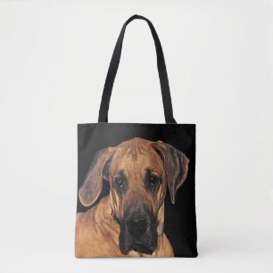 Bruin Great Dane Dog Animal Canvas tas