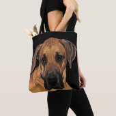 Bruin Great Dane Dog Animal Canvas tas (Dichtbij)