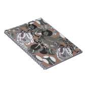 Bruin grijs bloemmotief notitieboek (Rechterzijde)