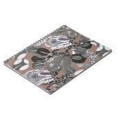 Bruin grijs bloemmotief notitieboek (Linkerzijde)