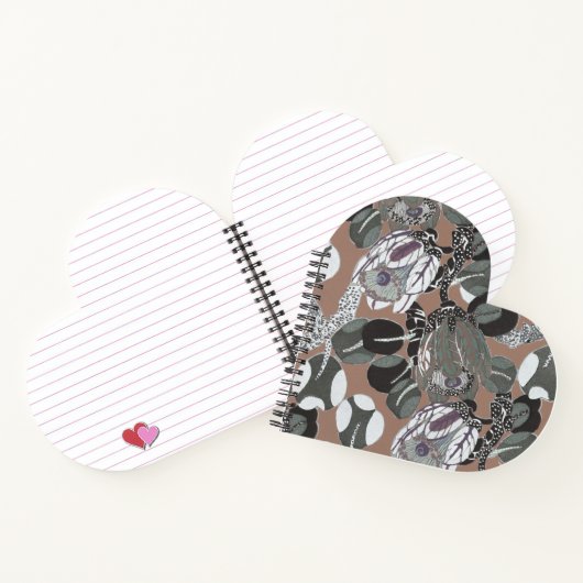 Bruin grijs bloemmotief notitieboek (Binnen)