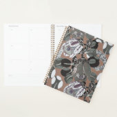 Bruin grijs bloemmotief planner (Display)