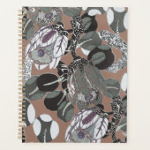 Bruin grijs bloemmotief planner (Voorkant)