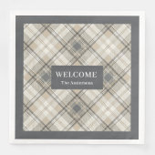 Bruin Grijs Classic Geometrische servetten Custom  (Voorkant)