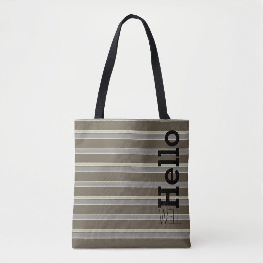 Bruin Grijs en Crème Tote Bag (Voorkant)