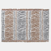 Bruin Grijs Modern Woven Deken