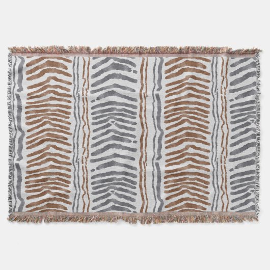 Bruin Grijs Modern Woven Deken (Voorkant)
