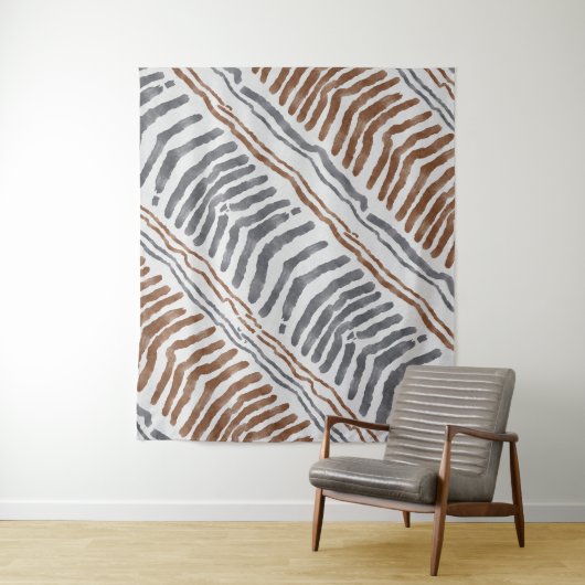 Bruin Grijs Moderne Boho Wandhanger Wandkleed (In situ)